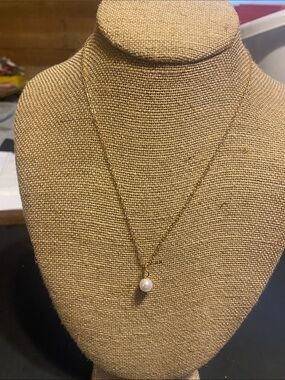 Fashion Jewelry Gold Chain with White Pearl Pendant